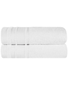 Superior Set Of 2 Zero Twist Cotton Dobby Border Plush Soft Absorbent Bath  Sheets