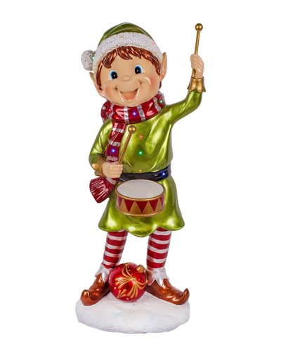 National Tree Company 37in Drumming Pixie Elf With Multicolor Lights