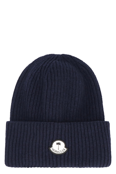 Moncler Genius 8 Moncler Palm Angels - Cable Knit Beanie In Navy