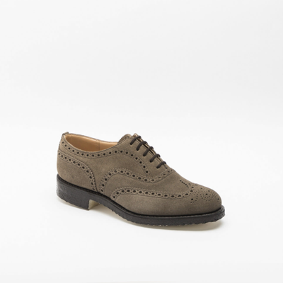 Church's Fairfield 81 Mud Castoro Suede Oxford Shoe (fitting F) In Beige