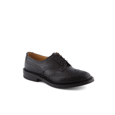 TRICKER'S BOURTON BLACK BOX CALF DERBY SHOE (DAINITE SOLE)