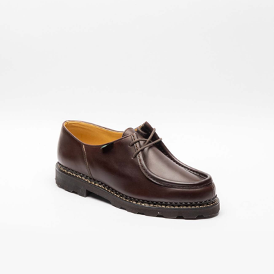 Paraboot Michael Marche Ii Brown Calf Derby Shoe (lisse Cafè) In Marrone