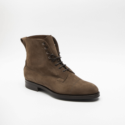 Edward Green Mole Suede Boot In Marrone