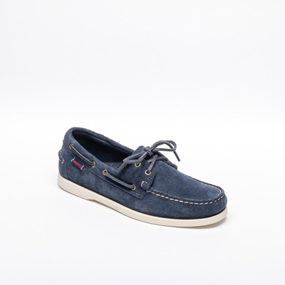 Sebago Docksides Portland Flesh Out Blue Shoes In Black