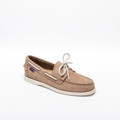 Sebago Docksides Brown Taupe Nubuck Loafer In Beige