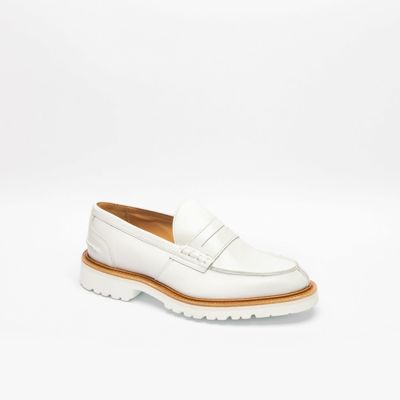 Tricker's White Calf Penny Loafer In Bianco