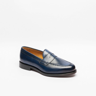 Berwick 1707 Blue Leather Penny Loafer