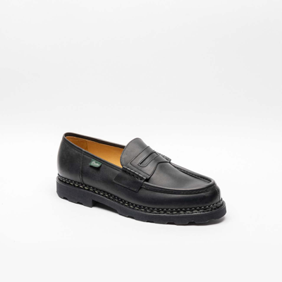 Paraboot Reims Marche Black Leather Loafer In Nero