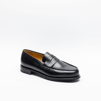 Paraboot Black Calf Penny Loafer In Nero