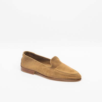 Edward Green Camel Baby Calf Unlined Loafer In Sabbia