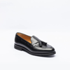 BERWICK 1707 TASSEL LOAFER IN BLACK LEATHER WITH RUBBER SOLE