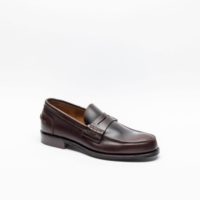 Cheaney Brown Oxford Pull Up Calf Penny Loafer In Bordeaux