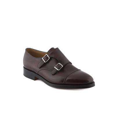 John Lobb William Museum Monk Straps In Marrón Oscuro