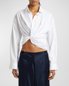 Christopher Esber Tempest Twisted Button-front Shirt In White