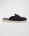 Prada Saint Tropez Suede Mules In Bleu