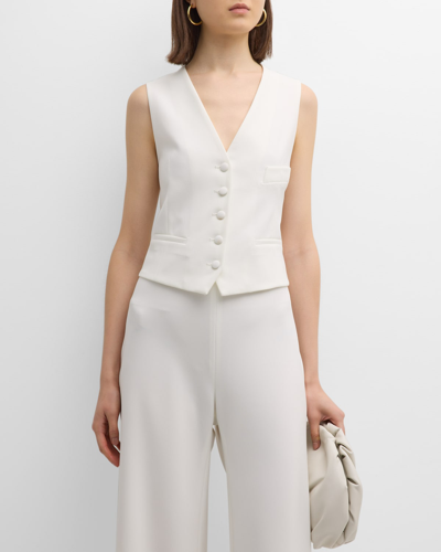 Rosetta Getty Button-front Cady Waistcoat In White
