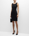 St John Compact Boucle Knit Sleeveless Dress In Bk00