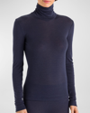 Hanro Silk-cashmere Turtleneck Top In 1203 - Vanilla