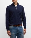 BRUNELLO CUCINELLI MEN'S CASHMERE QUARTER-ZIP SWEATER