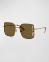 Miu Miu Cut-out Logo Metal & Plastic Butterfly Sunglasses In Antiq Cop