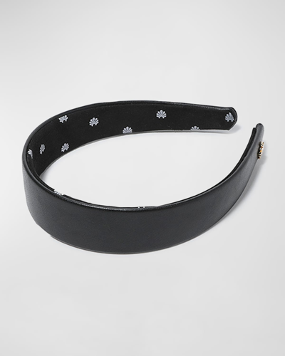 Lele Sadoughi Bessette Faux Leather Headband In Black