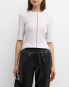Rosetta Getty Contrast Seam Short-sleeve Rib Jersey T-shirt In White
