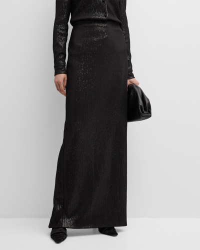 Rosetta Getty Sequin Maxi Skirt In Black