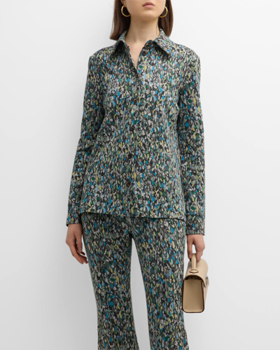 Rosetta Getty Foam Interlock Collared Shirt In Multi