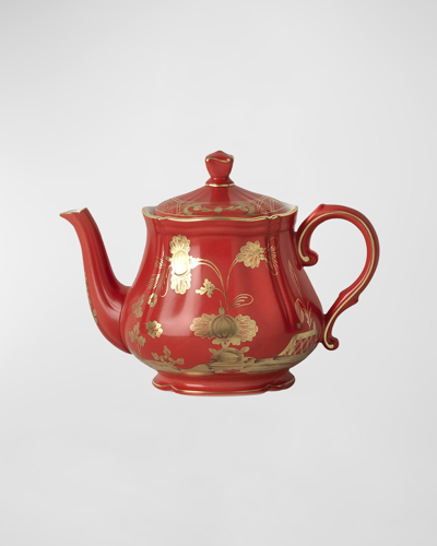 Ginori 1735 Oriente Italiano Rubrum Teapot In Oirubrum