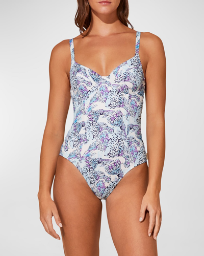 Vilebrequin Isadora Fish-print One-piece Swimsuit In White