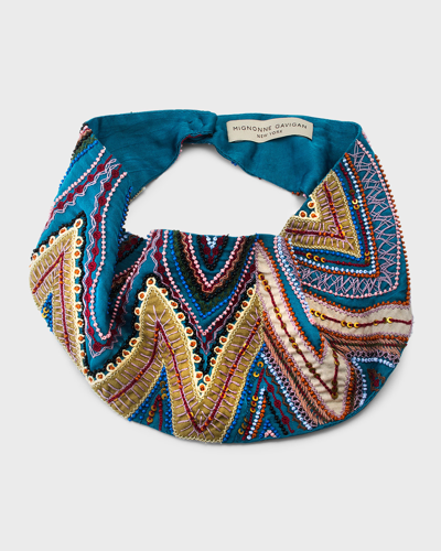 Mignonne Gavigan Carla Embellished Scarf Necklace In Blues