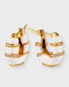 Joanna Laura Constantine Mini Hoop Earrings With Enamel And Stones In White