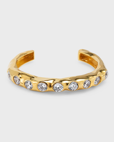Joanna Laura Constantine Statement Wave Cuff Bracelet With Large Stones In Gold