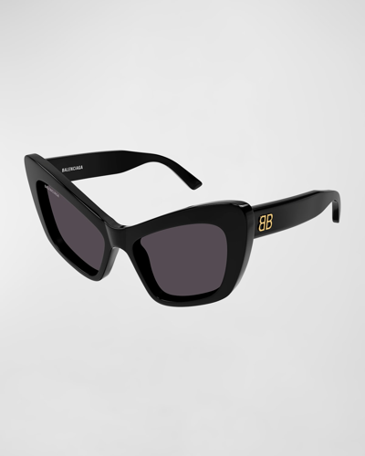 Balenciaga Bb Acetate Cat-eye Sunglasses In Black