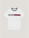 Tommy Hilfiger Seated Fit Signature Stripe Tee In Optic White Th