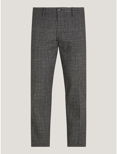Tommy Hilfiger Straight Fit Brushed Check Trouser In Navy
