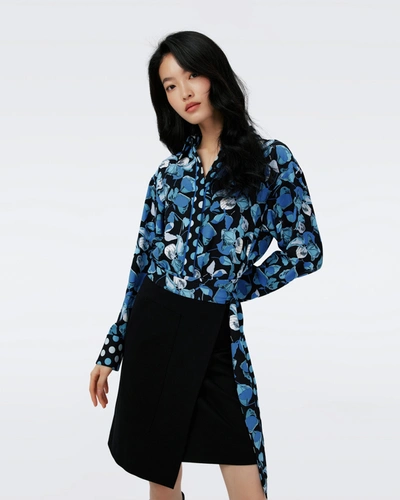 Diane Von Furstenberg Olia Shirtdress In Blue