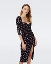 Diane Von Furstenberg Bettina Mesh Dress In Fortune Rose Dot