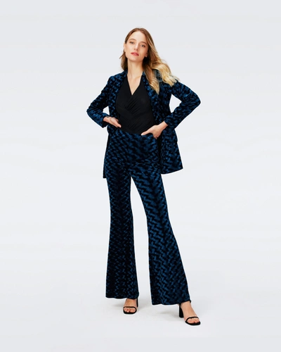 Diane Von Furstenberg Ruthette Velvet Pants In Blue