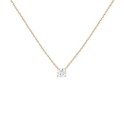 Aurate New York Diamond Solitaire Necklace - Natural In Rose