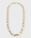 JOANNA LAURA CONSTANTINE STATEMENT WAVE CHAIN NECKLACE WITH ENAMEL