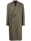 Givenchy Double-breasted Herringbone Wool Coat In Brown