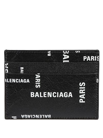 Balenciaga Leather Card Holder In Beige