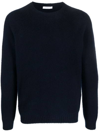 Boglioli Fine-knit Virgin-wool Jumper In Blue
