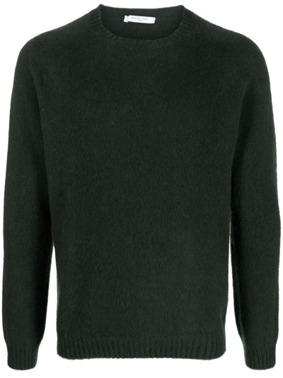 Boglioli Crew-neck Brushed Jumper In Green