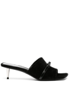 Gucci Gg Velvet Sandal In Black