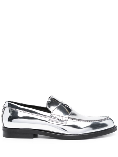 Gcds Wirdo Reflective-effect Loafers In Silver
