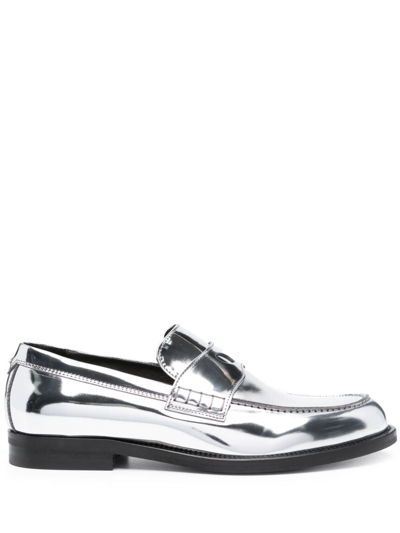 Gcds Wirdo Reflective-effect Loafers In Grey