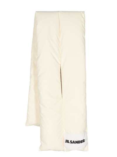 Jil Sander Logo-patch Padded Scarf In White