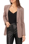 1.state Houndstooth One-button Blazer In Deep Red